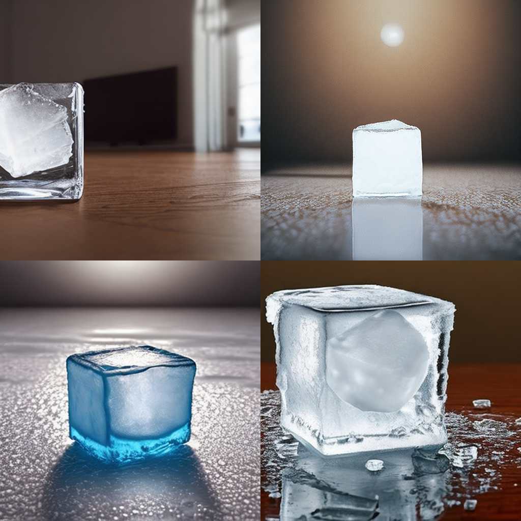 An ice cube in a warm room