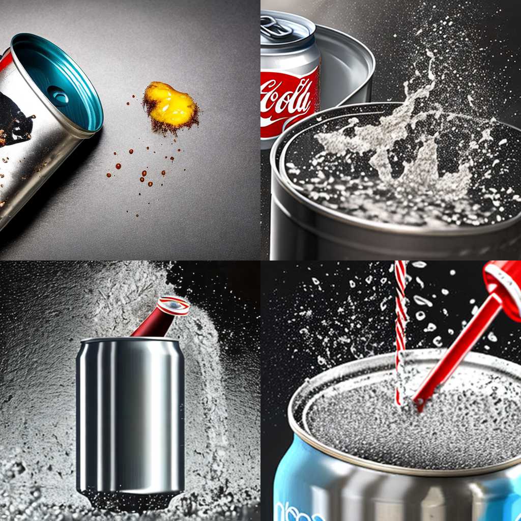 A soda can opened after violently shaken