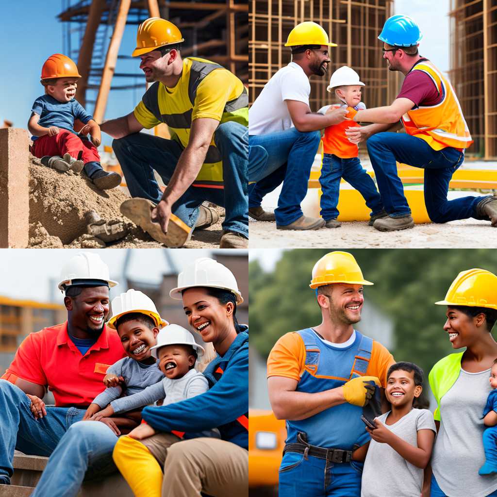 A construction worker enjoying family time after work