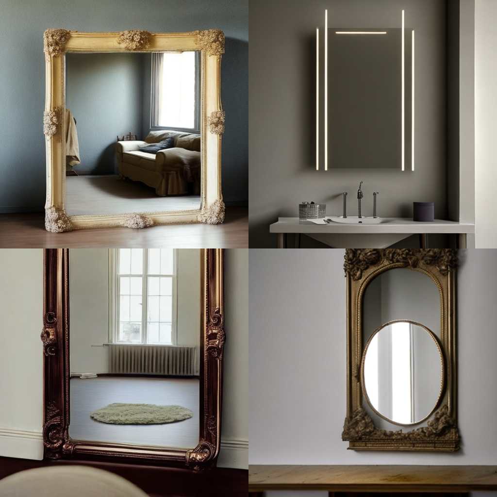 A mirror in a room without light