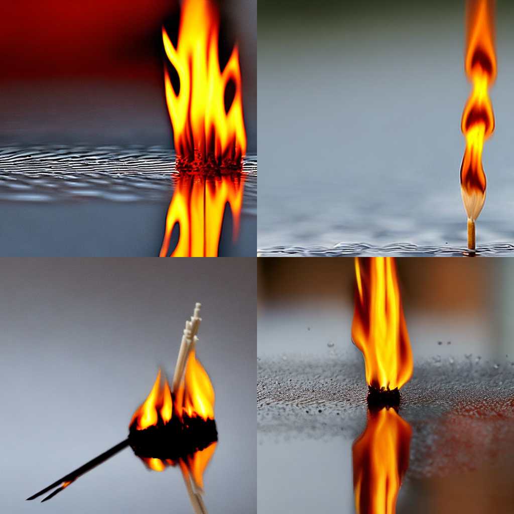 A burning matchstick dipped into water