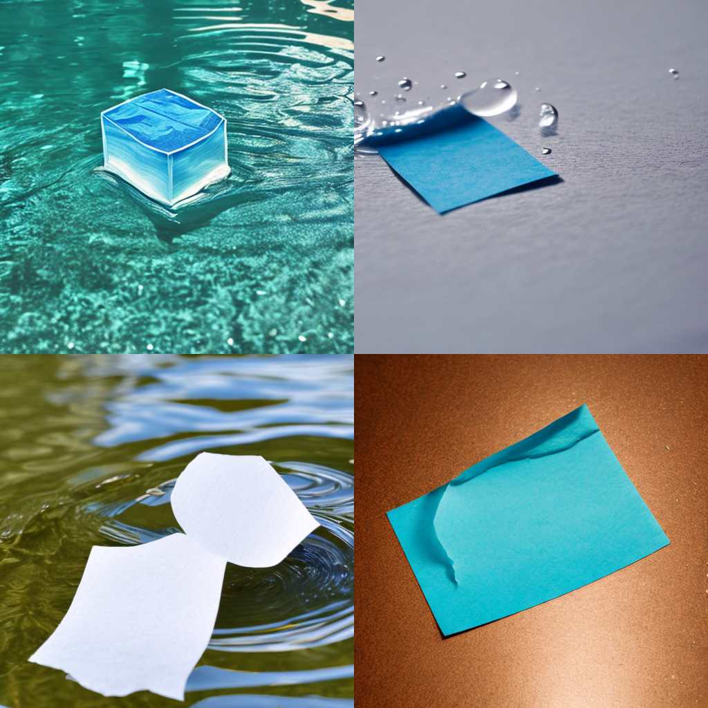 A piece of paper in water