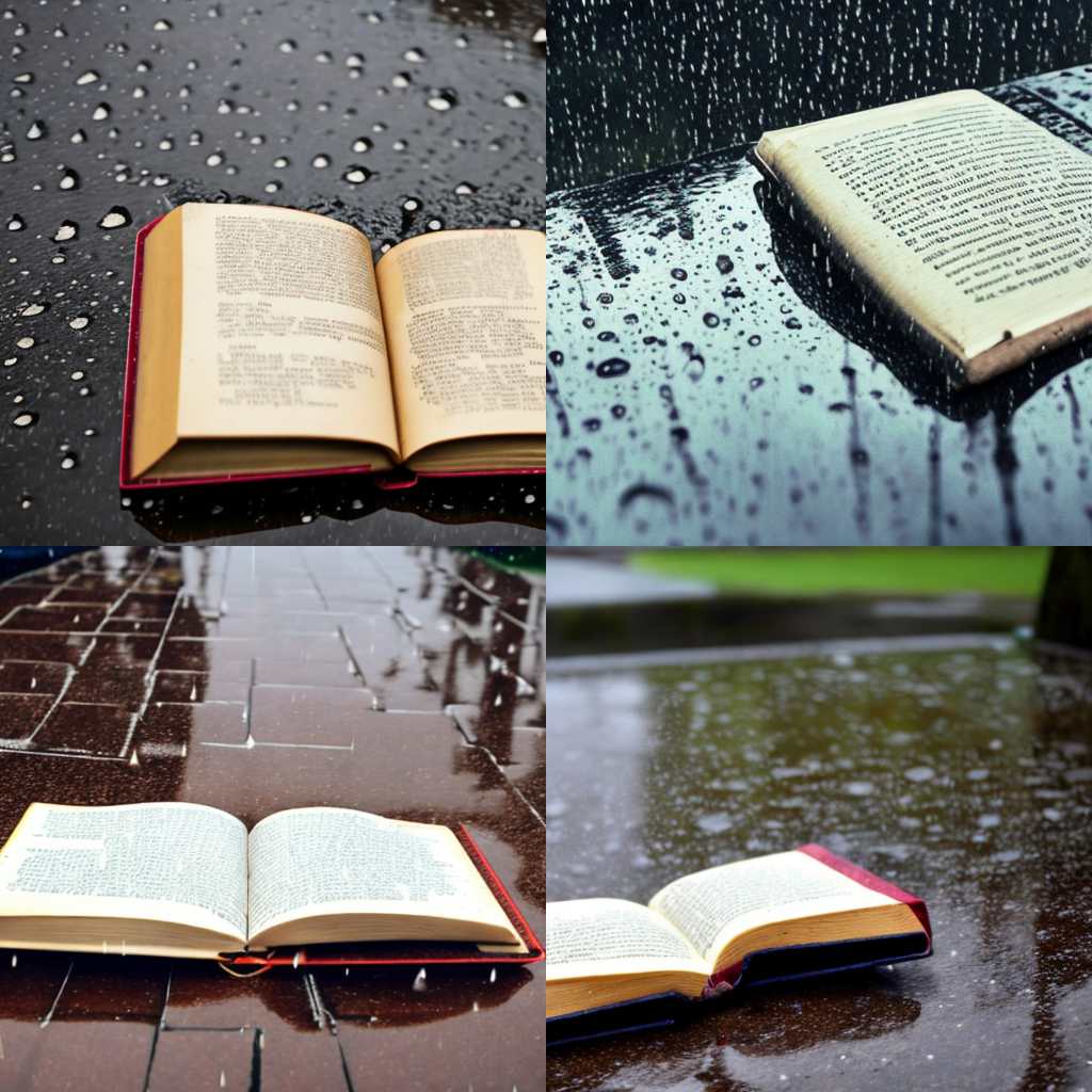 A book left open in the rain