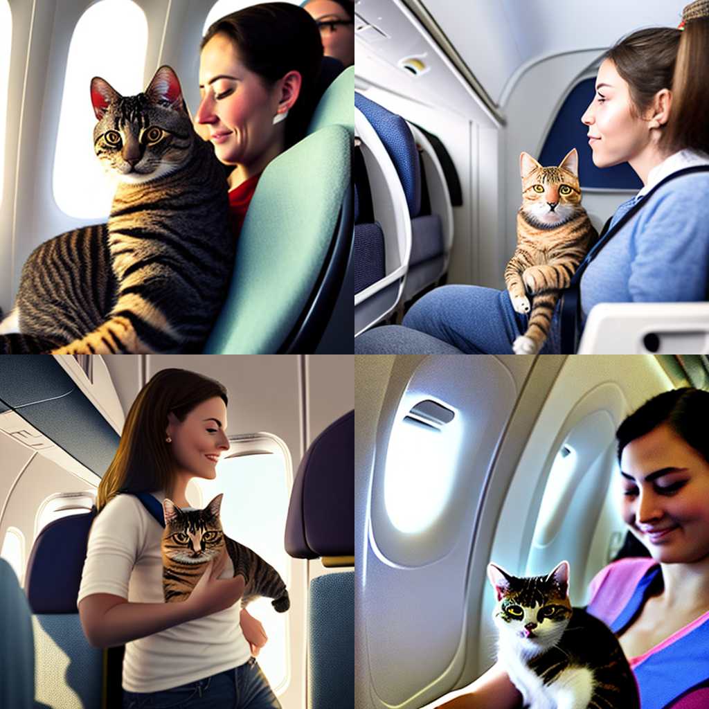 A passenger with her cat on the plane