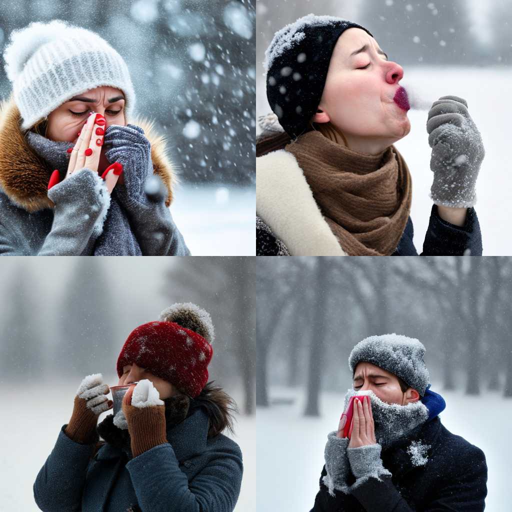 A person exhaling on a freezing winter day