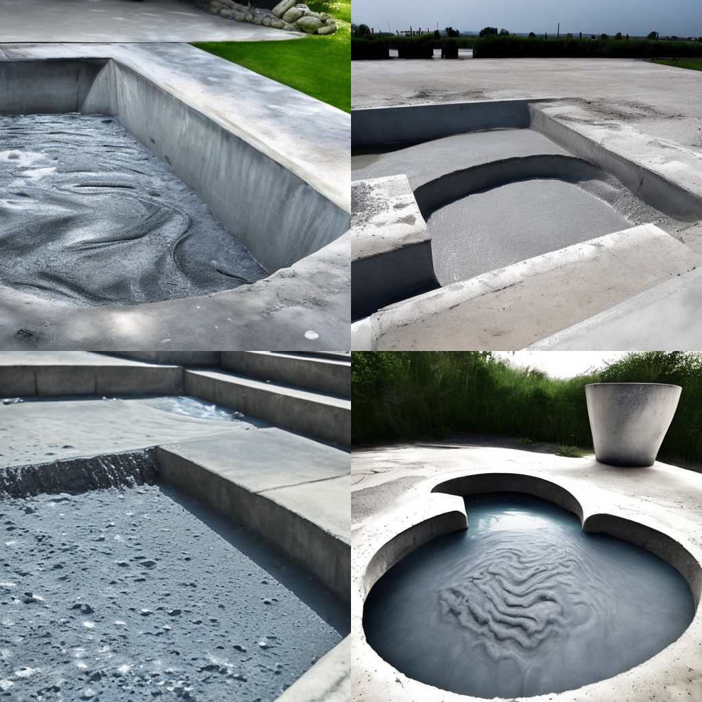 Cement mixed with water