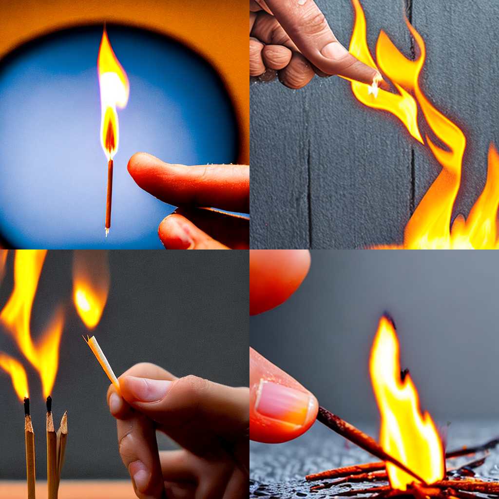 A person igniting a wet match