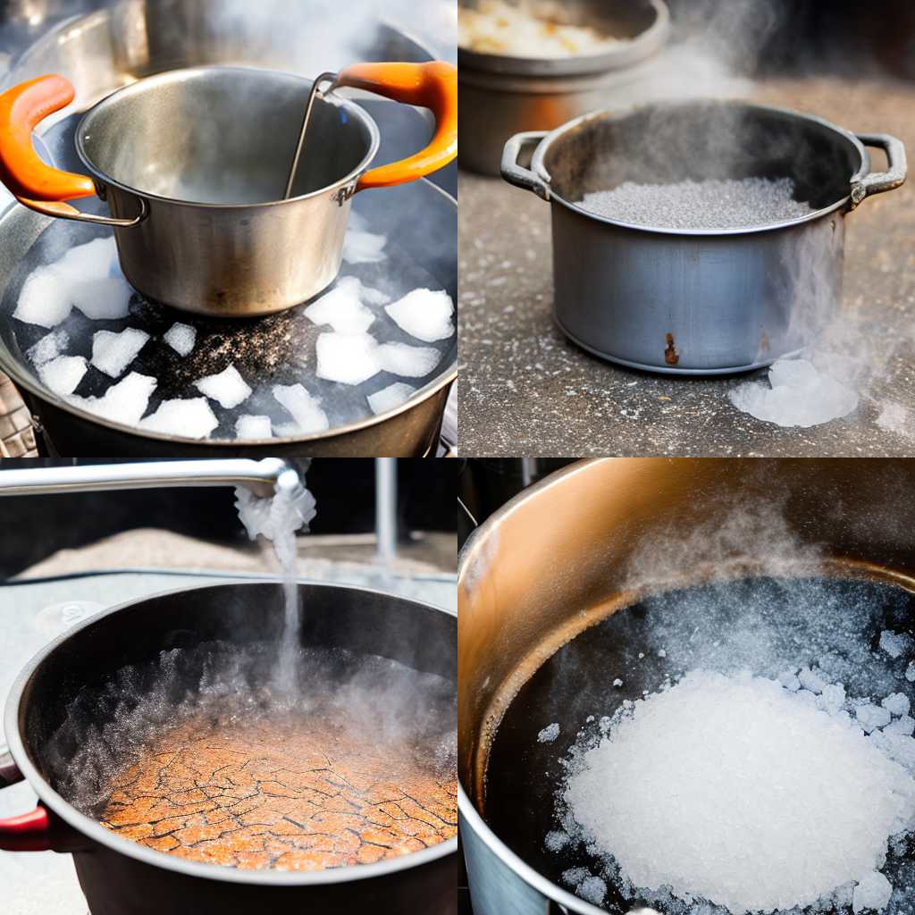 A pot of salted water heated to 100 degrees celsius