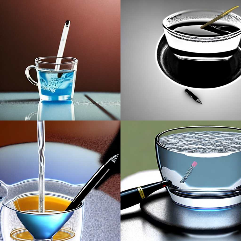 a pen placed in a cup of water