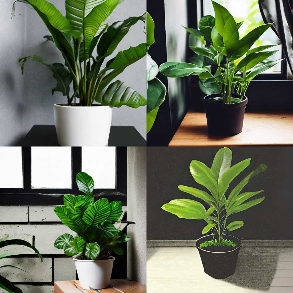 A potted plant kept in a dark room for a week