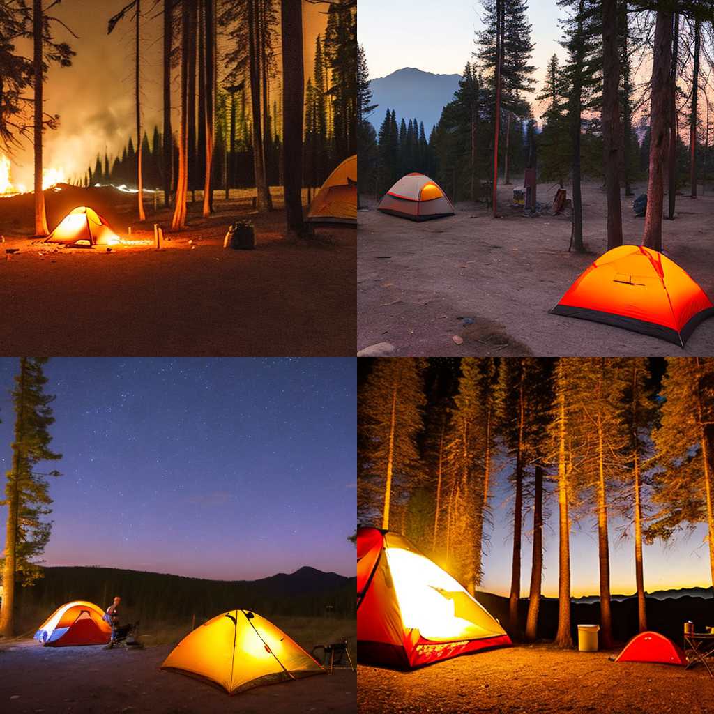 A campsite during a fire ban at night