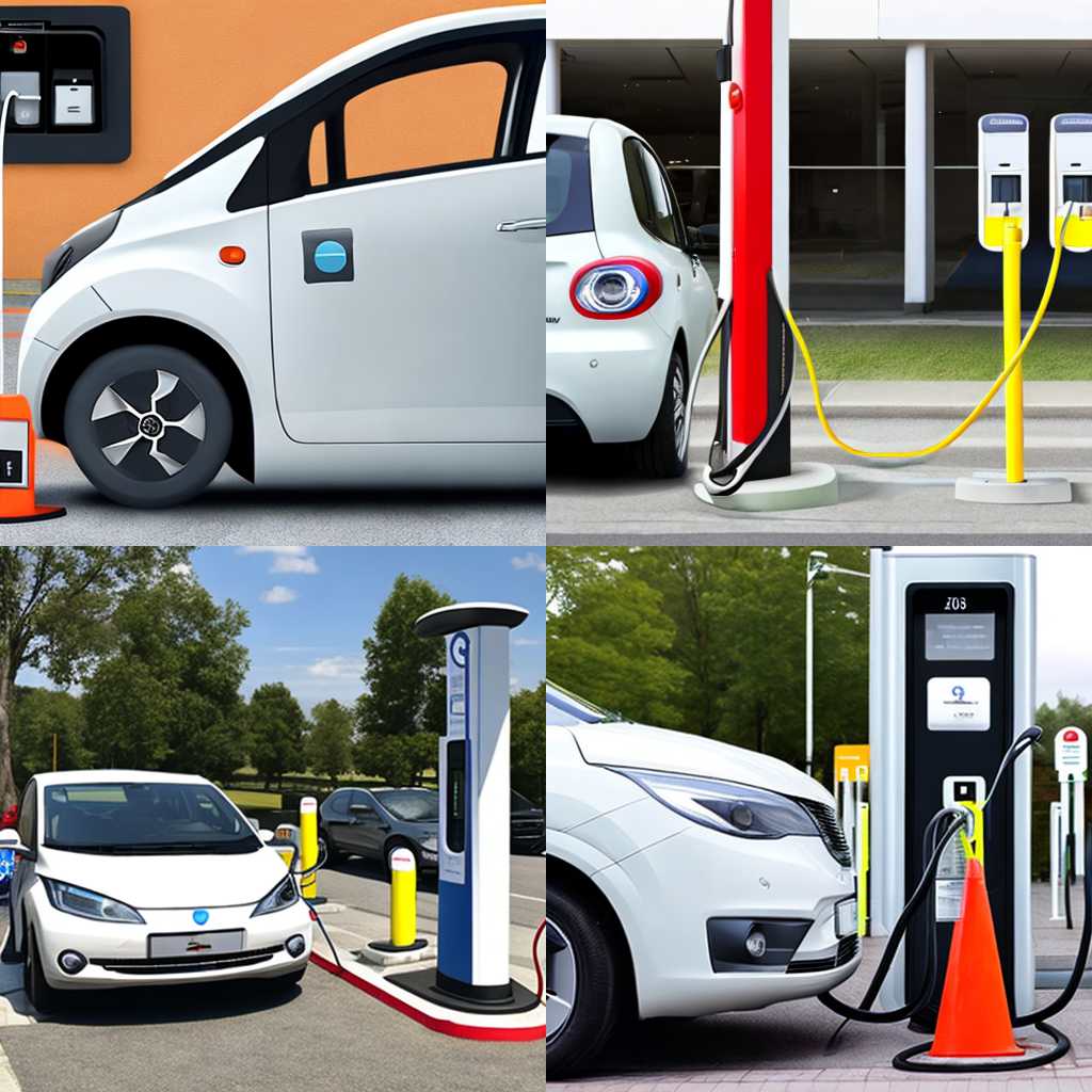 An electric car parked at a charging station but not charging yet