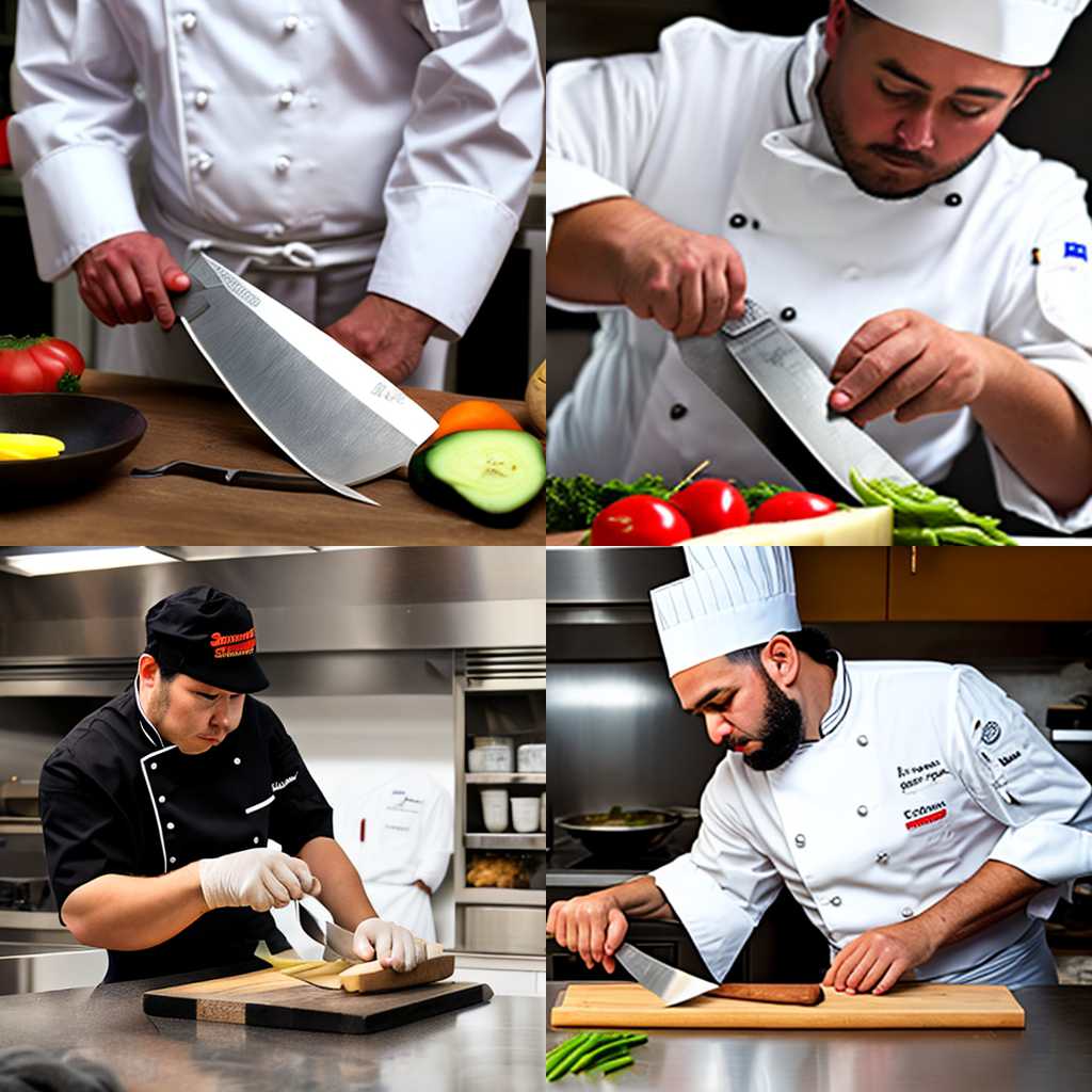 A chef sharpening a knife