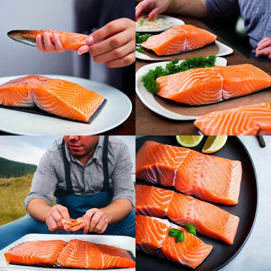 A person eating salmon