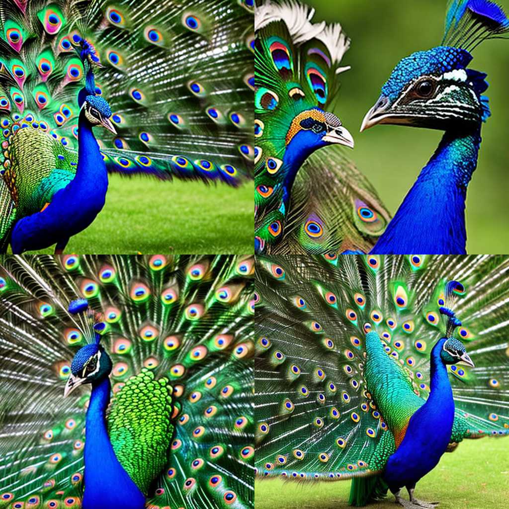 A peacock attracting a mate