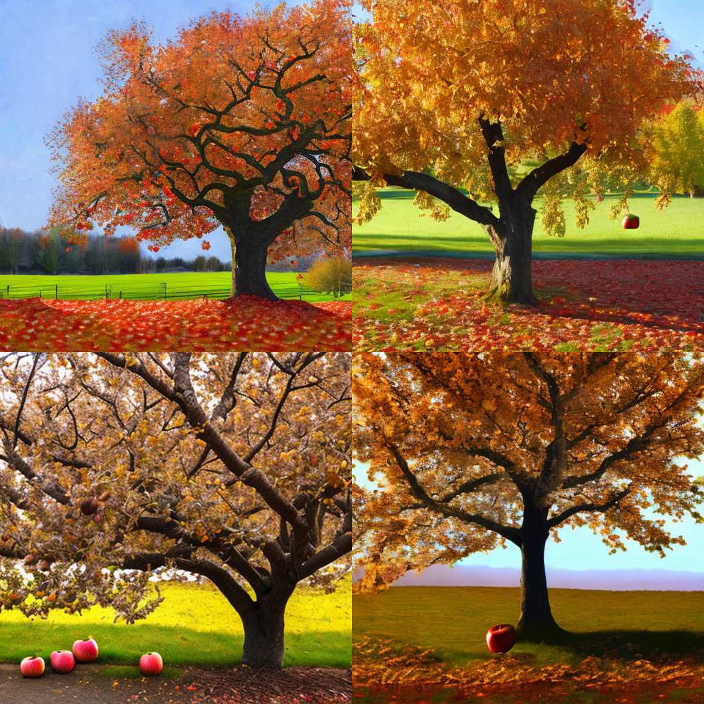 An apple tree in autumn