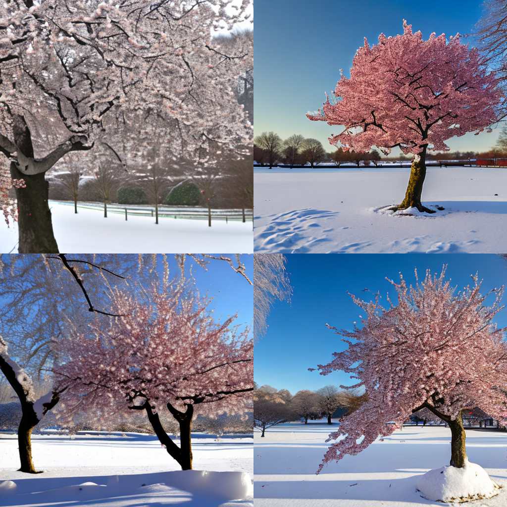 A cherry tree in winter