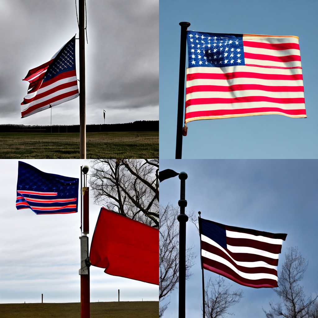 A flag on a pole on a windy day