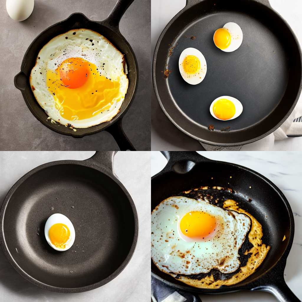 A cracked egg in a hot pan