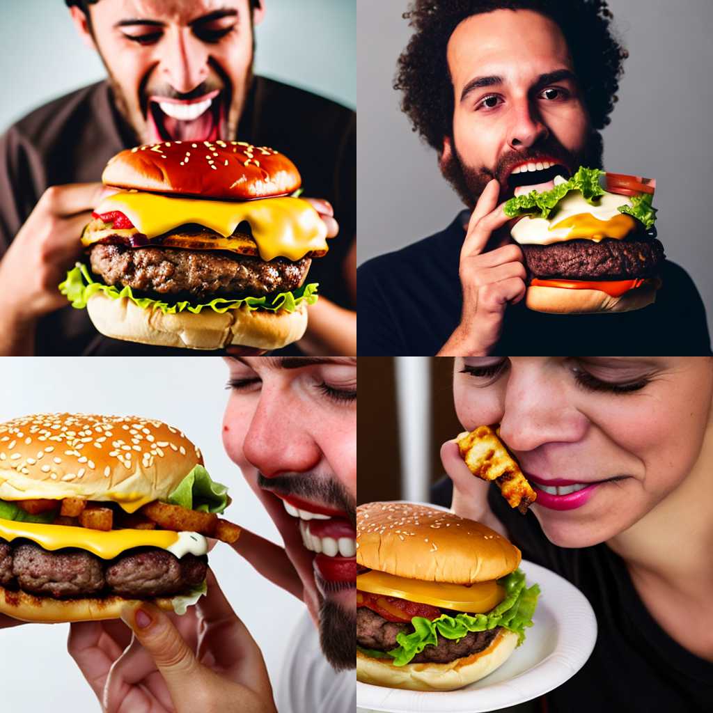 A person eating a burger