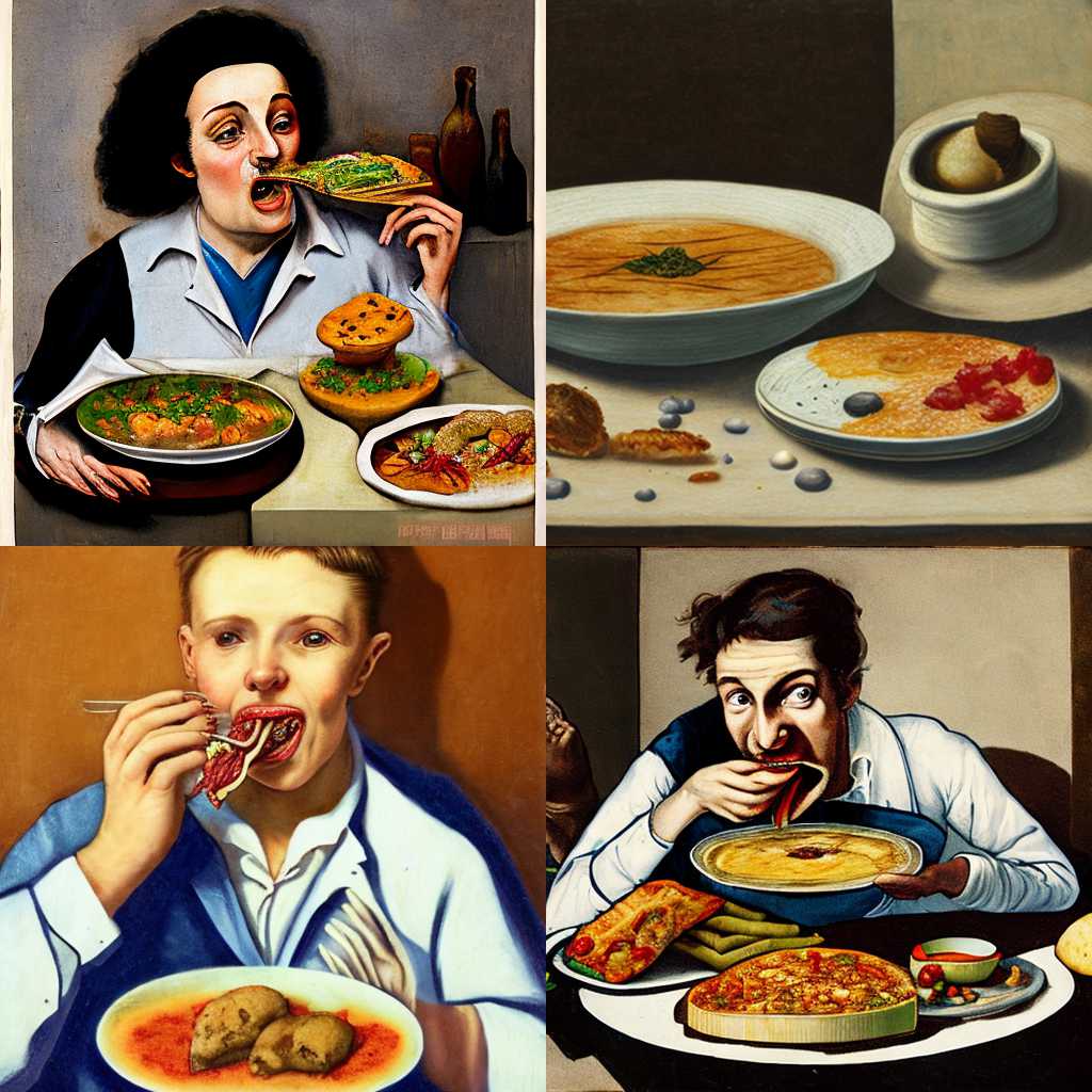 The dish of a person just beginning to eat