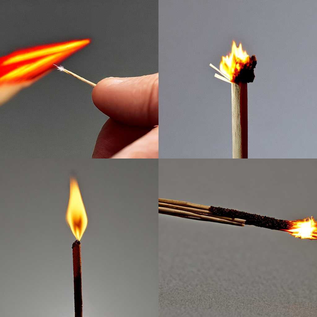 A matchstick struck against a glass