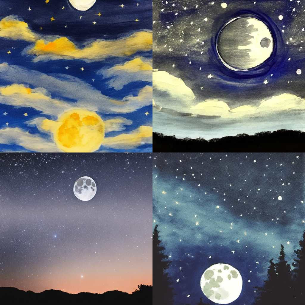 A night sky on a full moon night