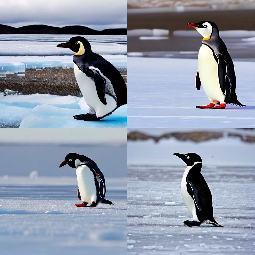 A penguin walking on ice