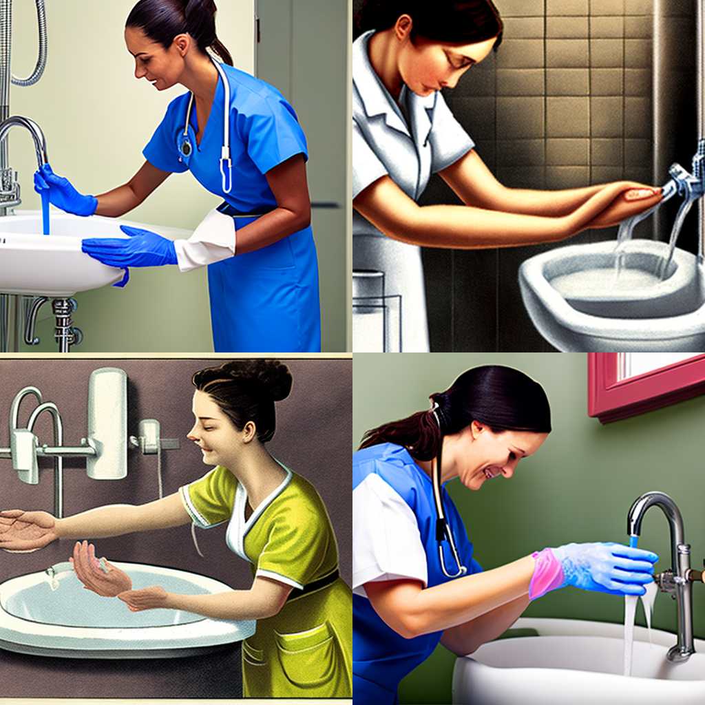 A nurse washing hands