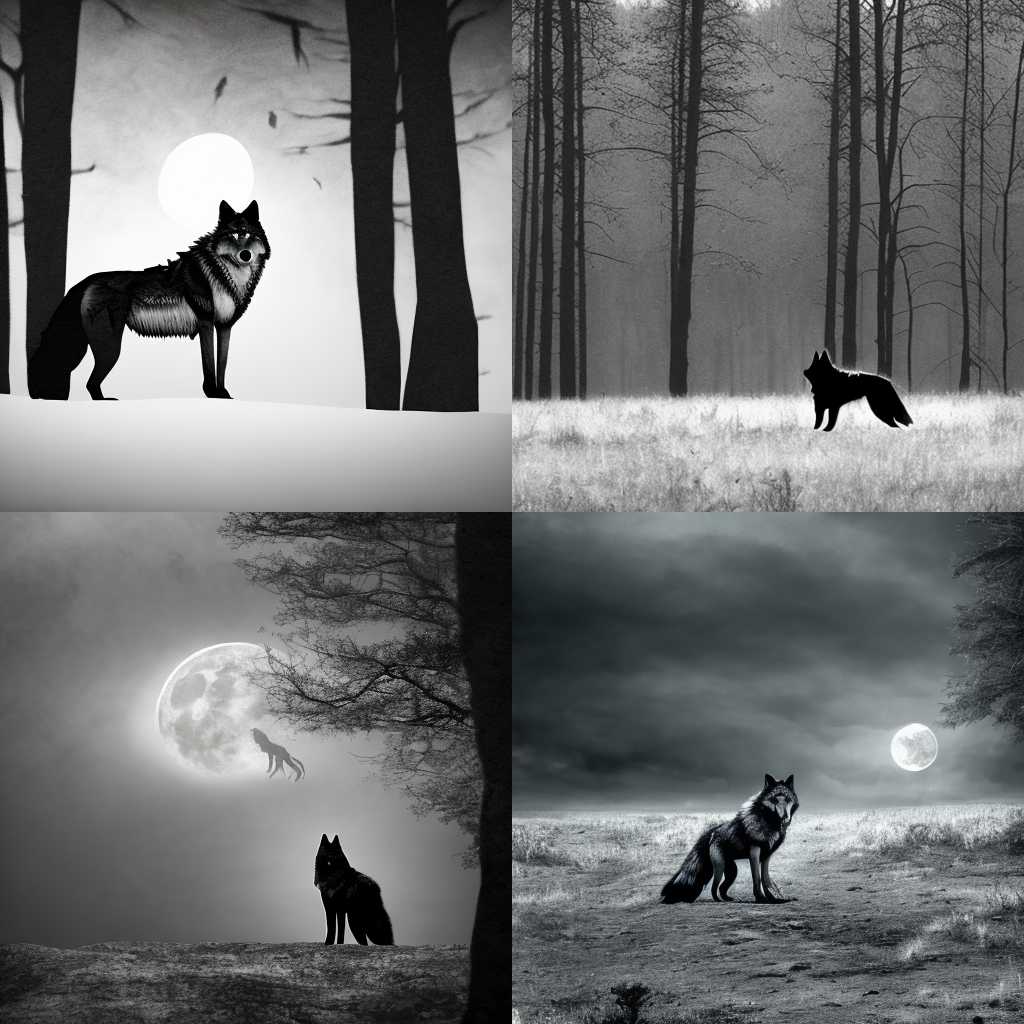 A lone wolf standing in silence