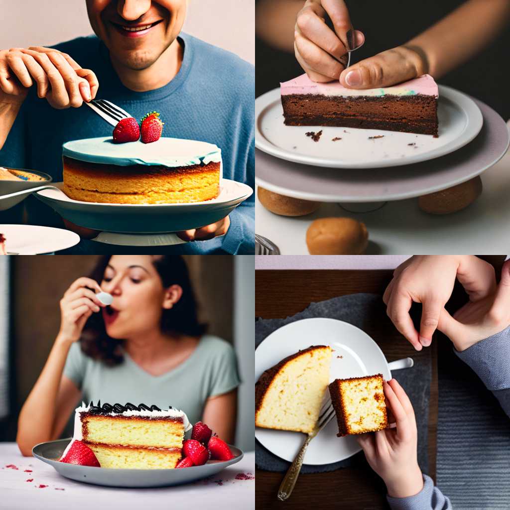 A person eating a cake for a regular dinner