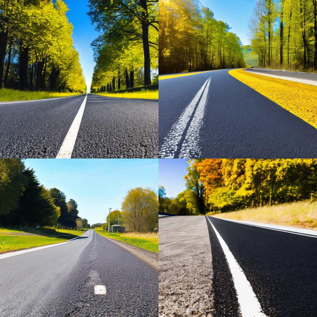 An asphalt road on a sunny day