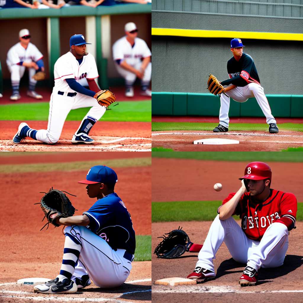 A baseball player taking a rest during the game