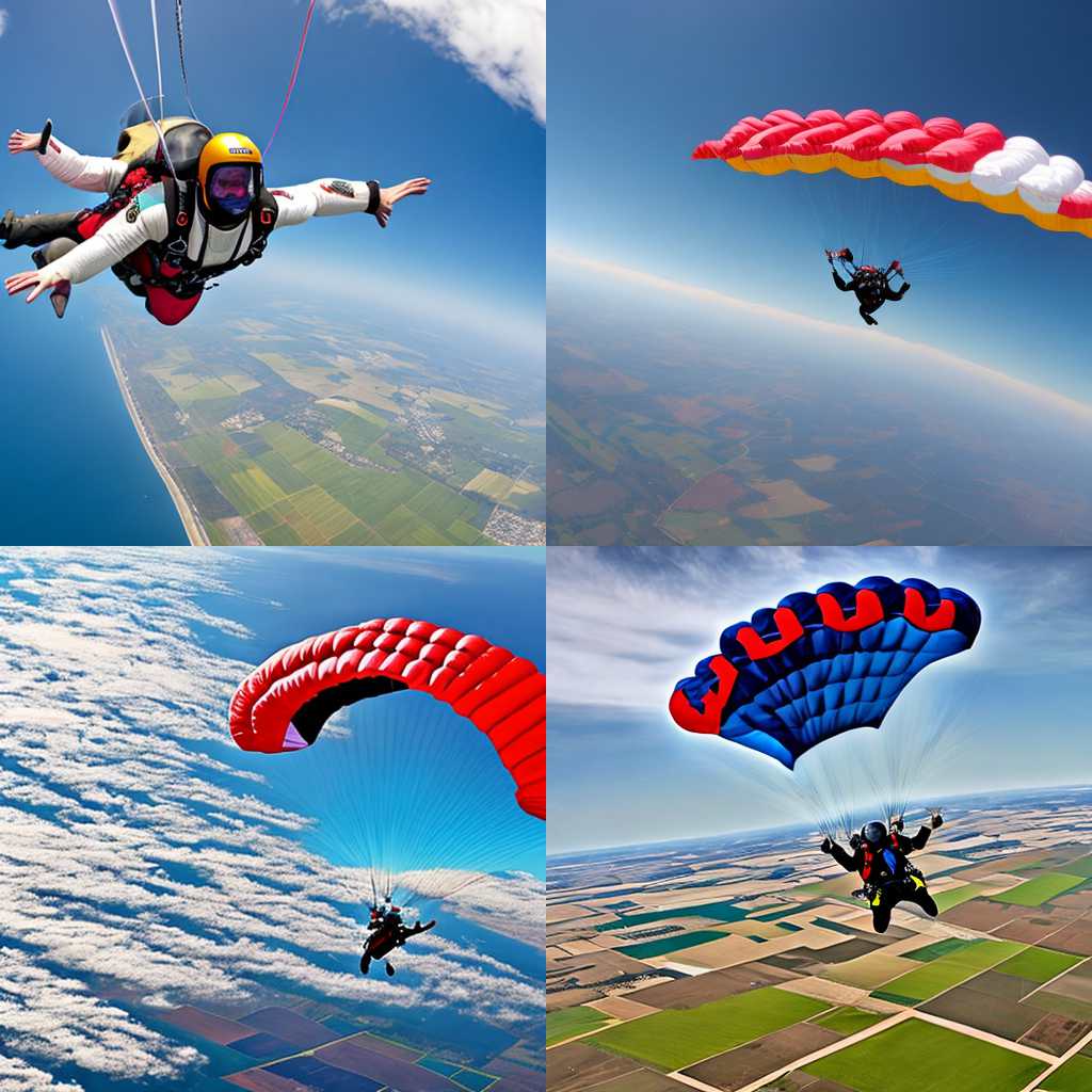 A skydiver opening a parachute