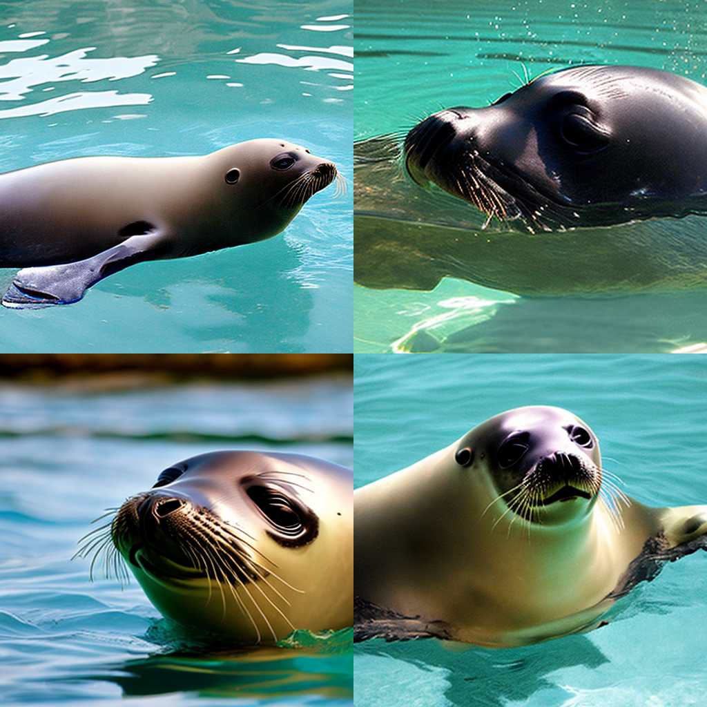 A swimming seal