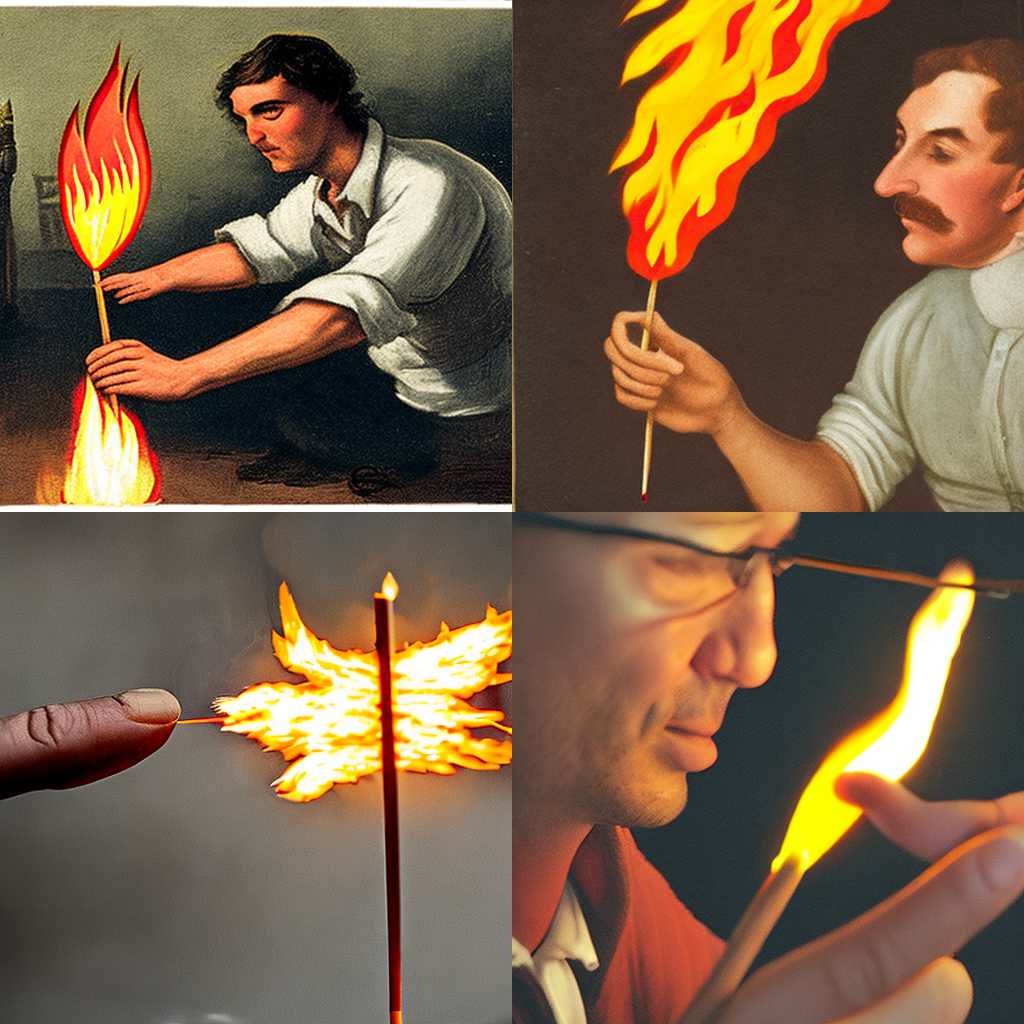 A person igniting a match