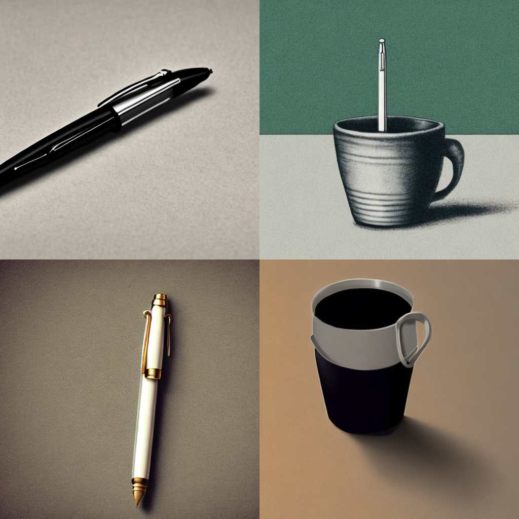 a pen placed in an empty cup