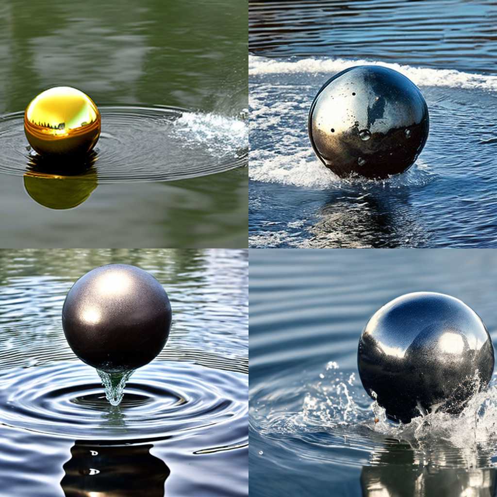 An iron ball in water