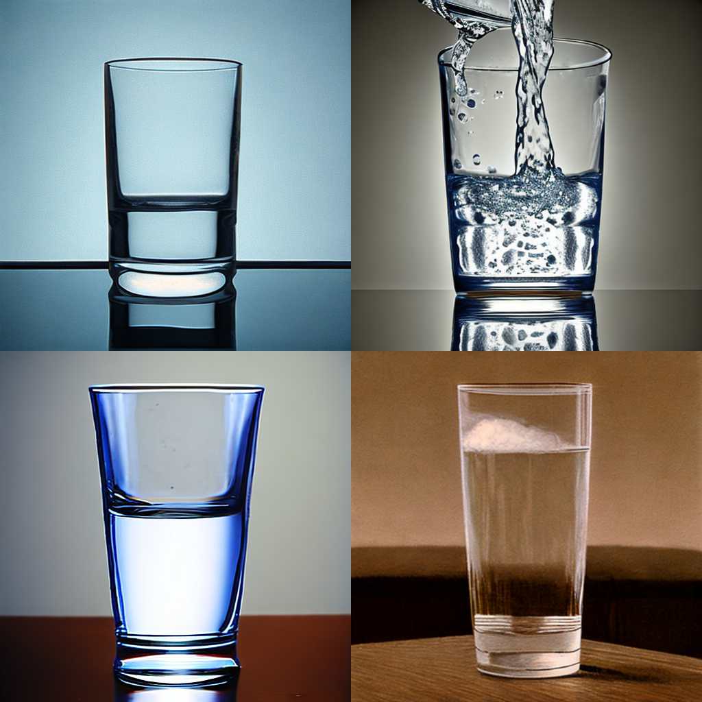 A glass of water held upright