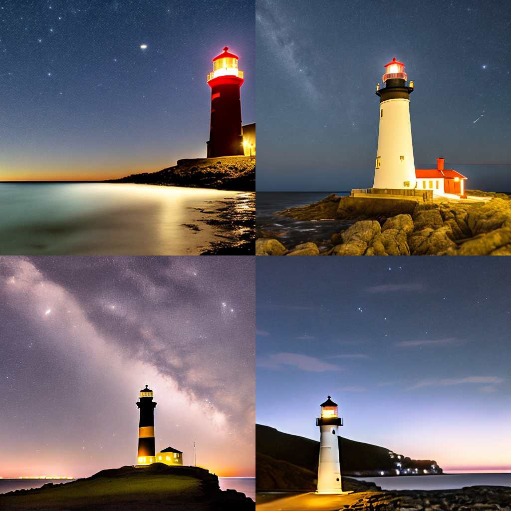 A lighthouse during nighttime