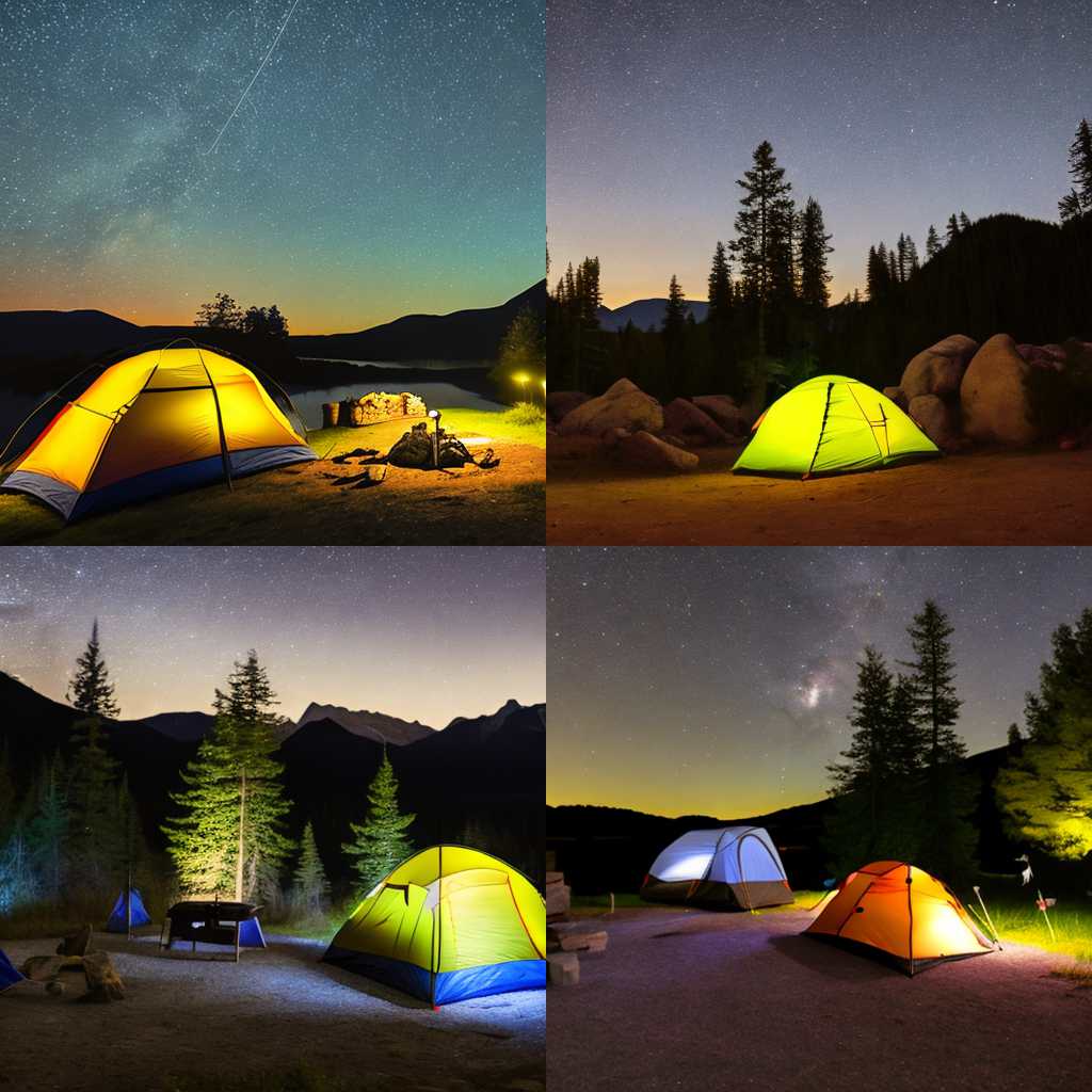 A campsite at night