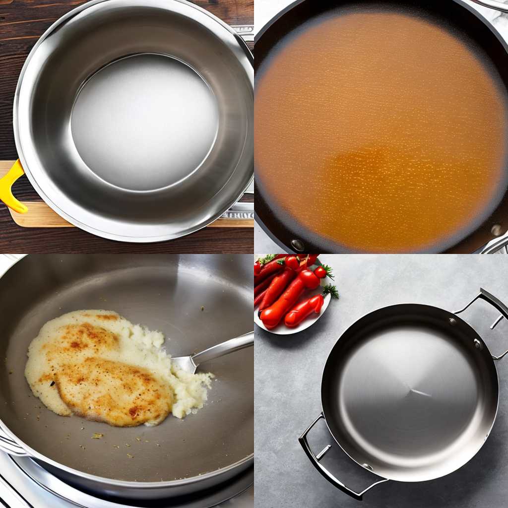 A stainless steel pan heated properly