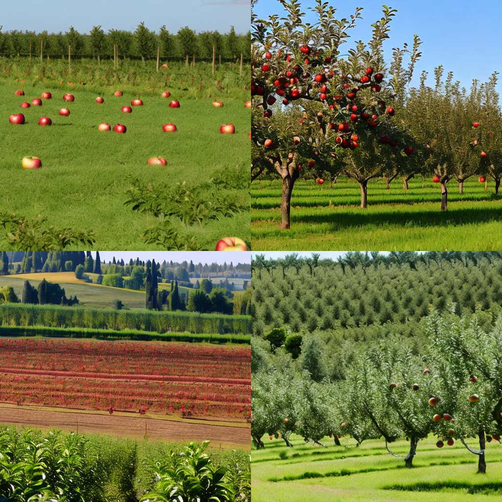 An apple orchard before harvesting