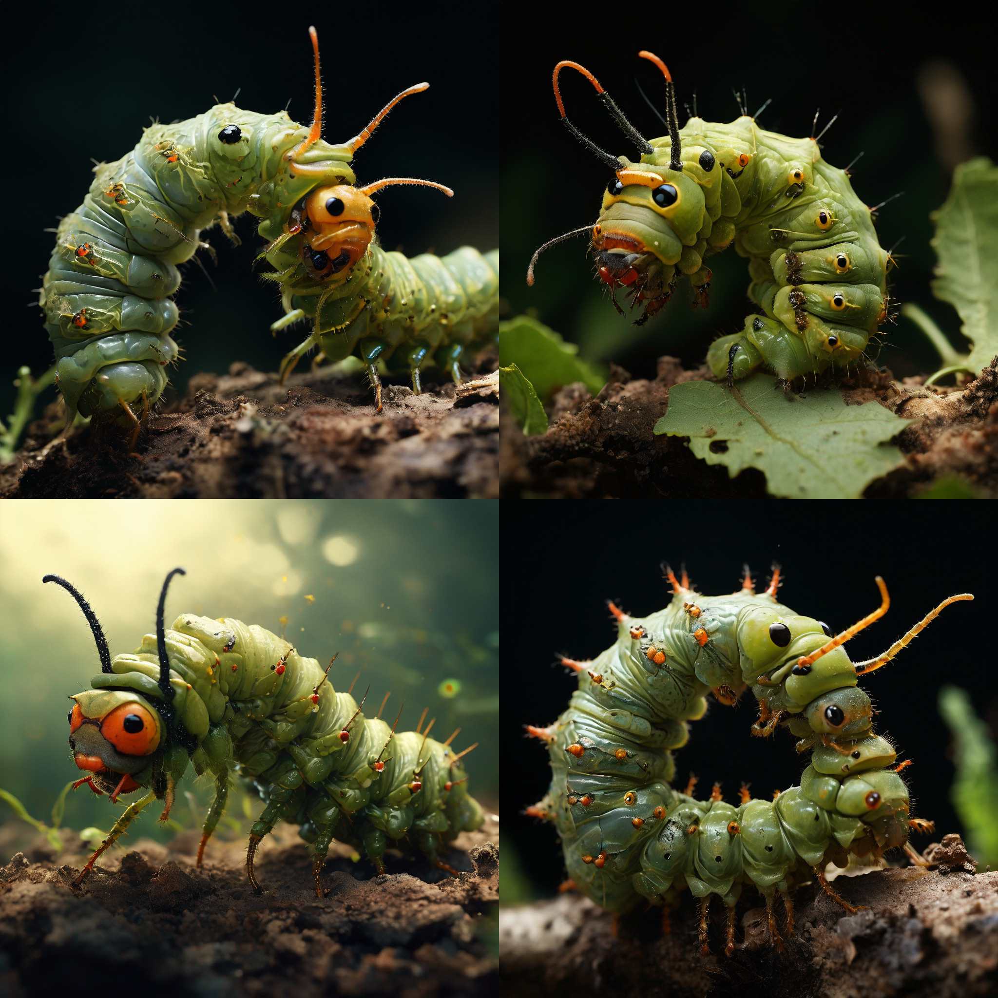 A caterpillar during metamorphosis