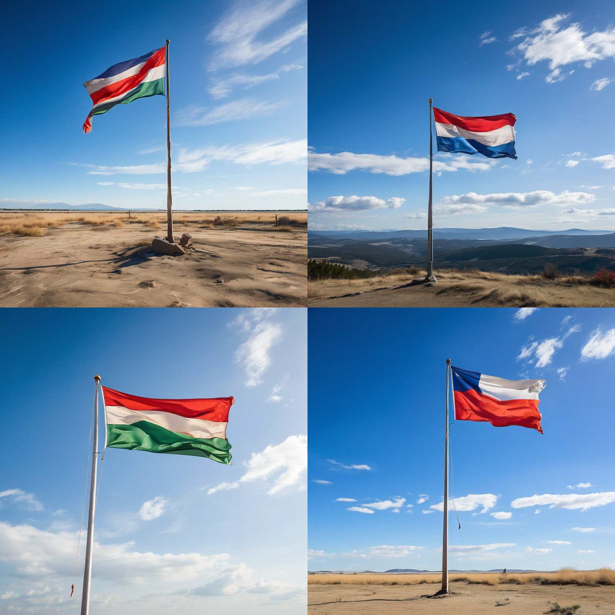 A flag on a pole on a windless day