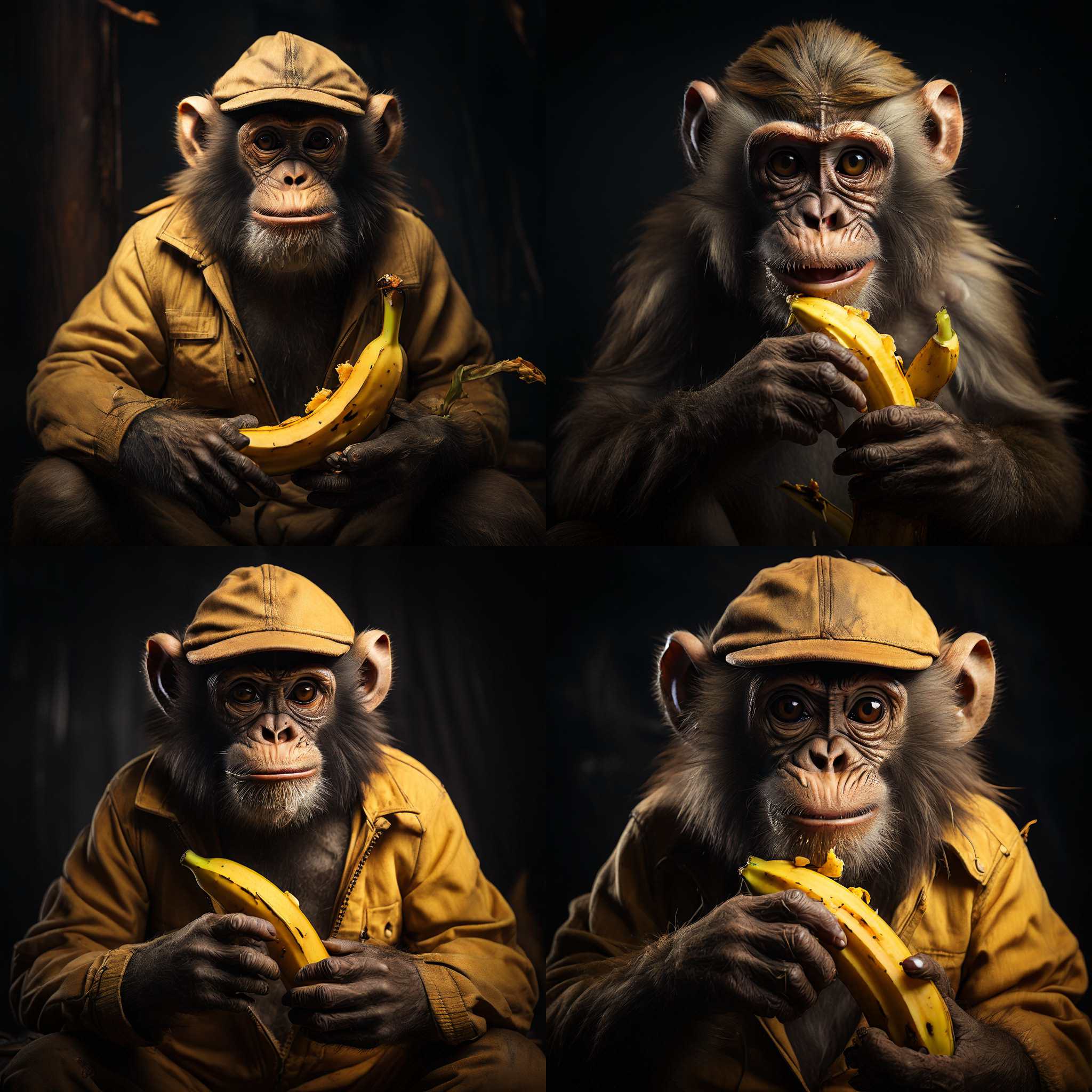 A monkey eating a banana