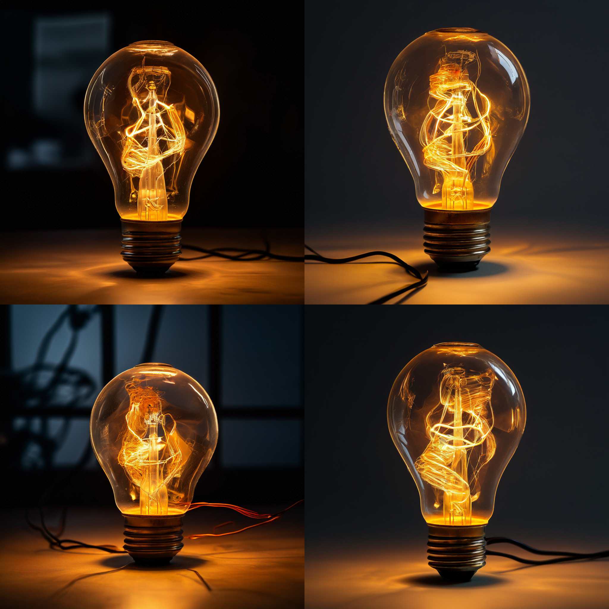 A lightbulb that's on but the filament's broken