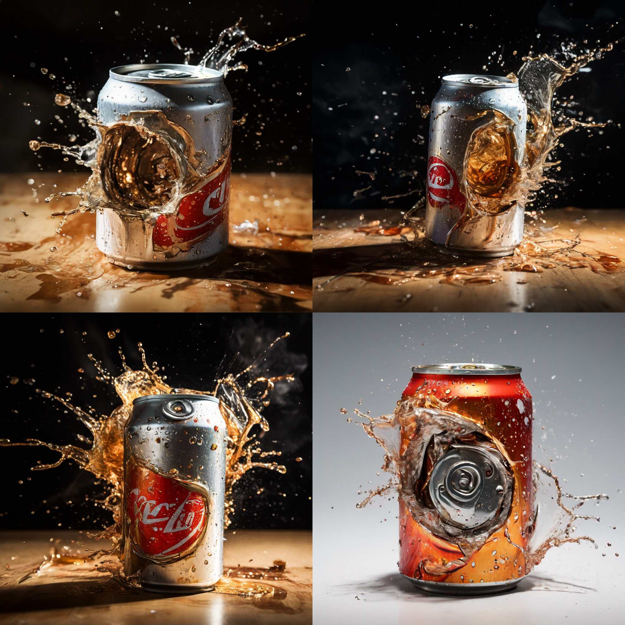 A soda can opened after violently shaken