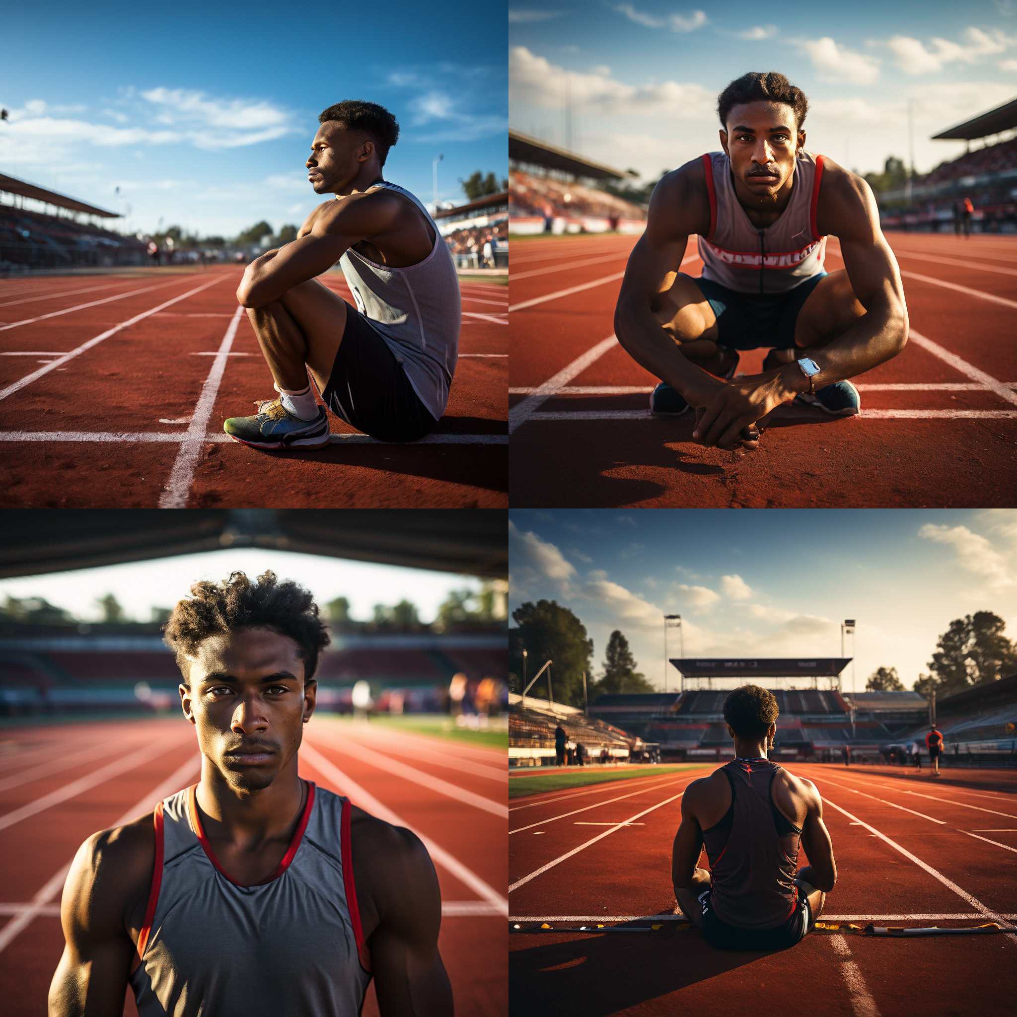 A track athlete waiting for the starting gun