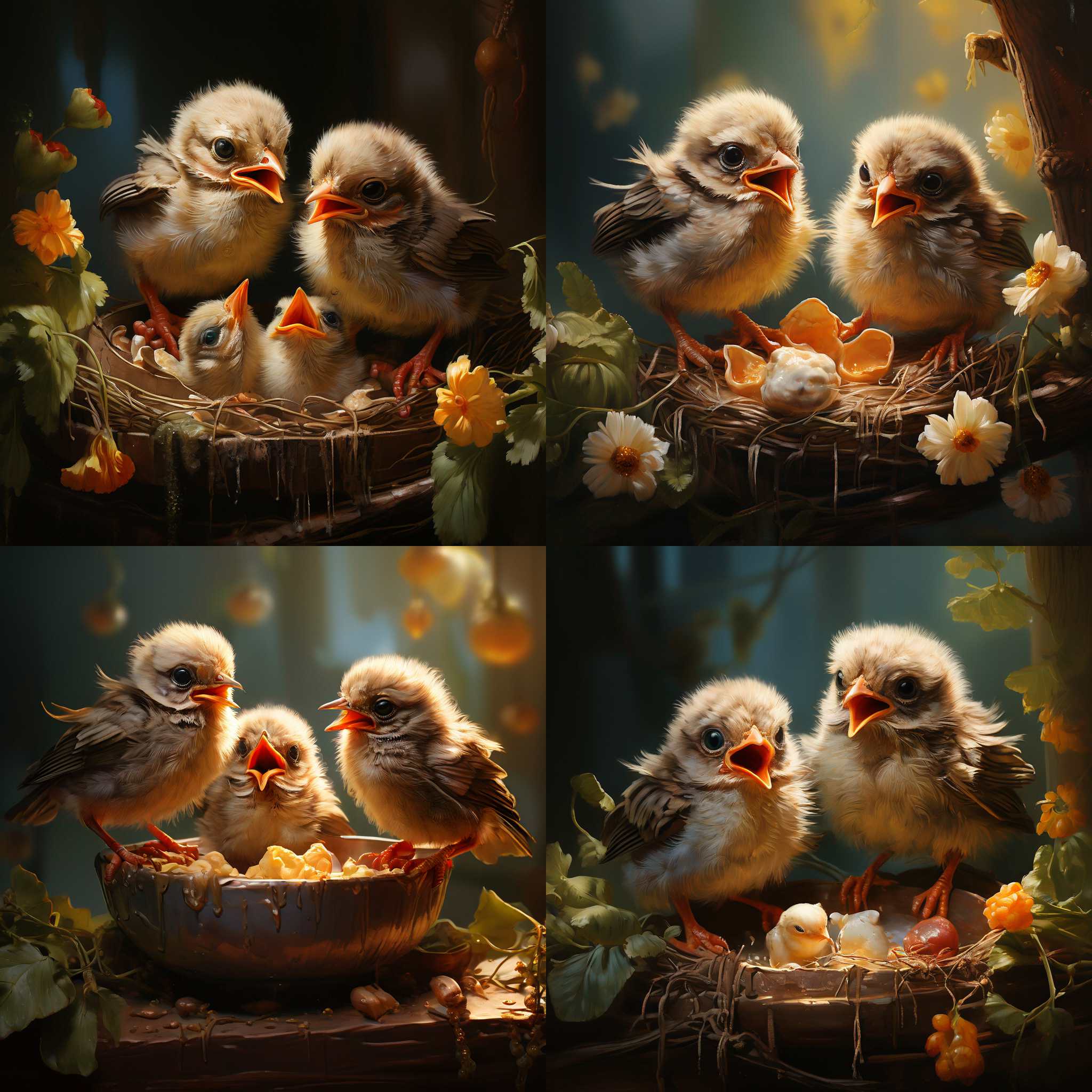 Hungry baby birds